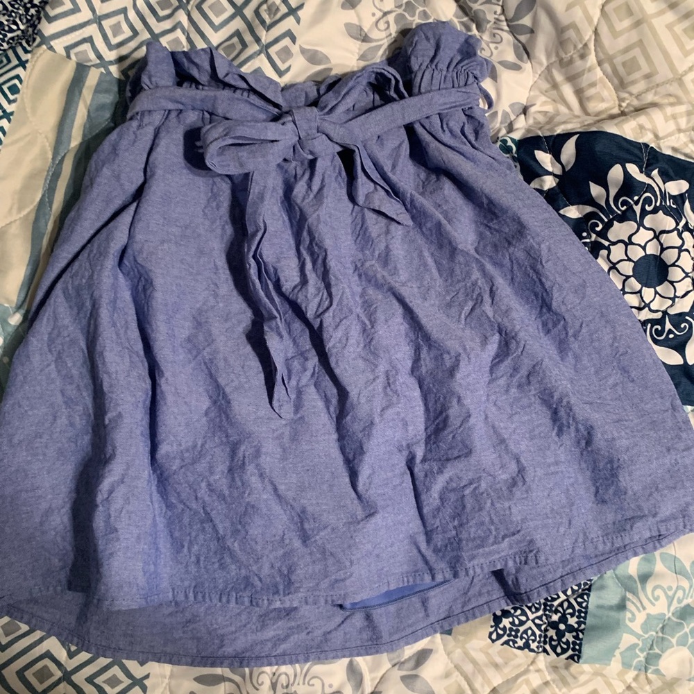Boutique brand chambray paper bag mini skirt